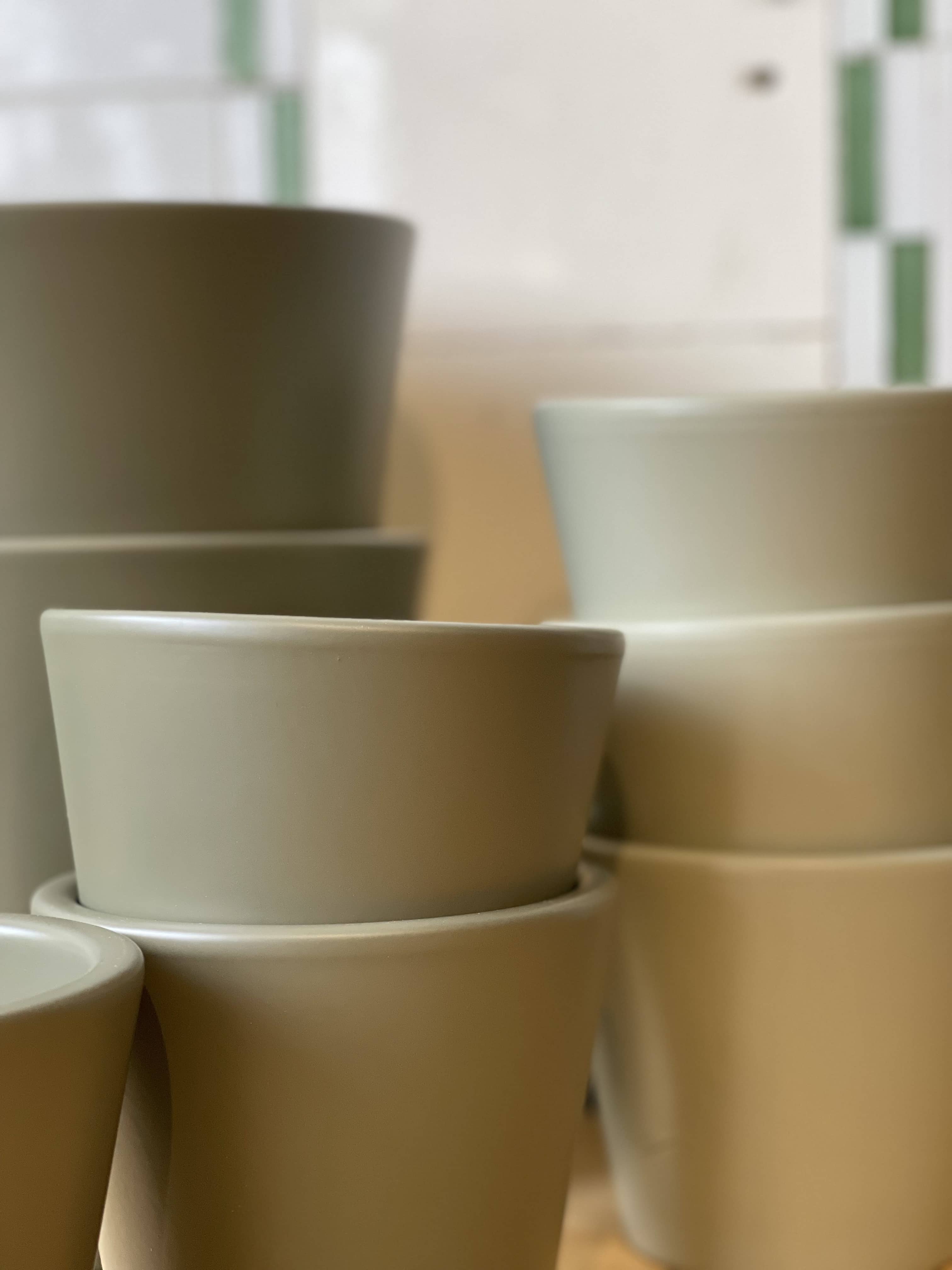 Matte Green Plant Pots 10cm Ø Pistachio Green