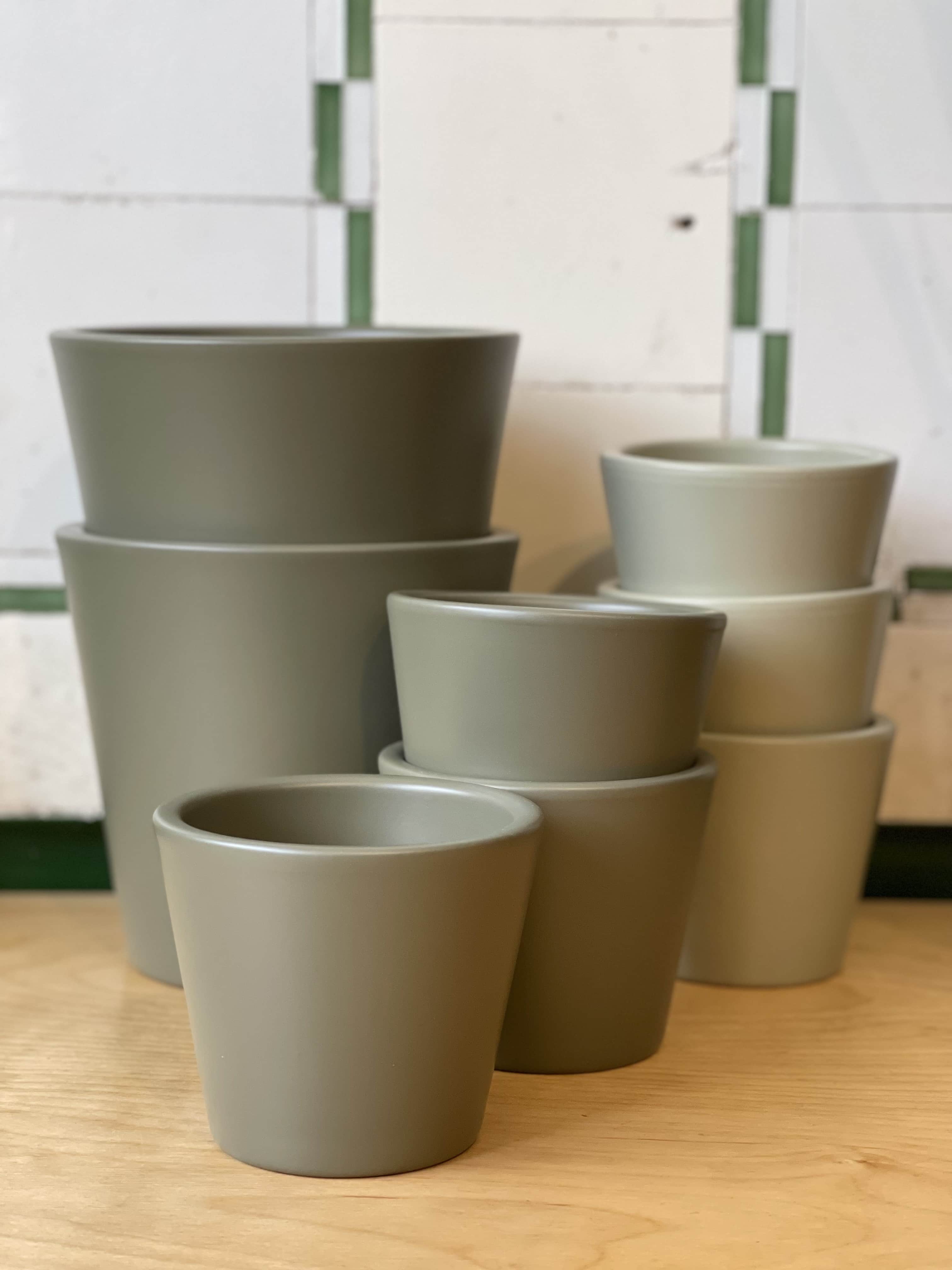 10cm Olive Green Plant Pot