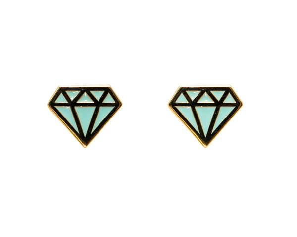 Acorn & Will Diamond Enamel Earrings