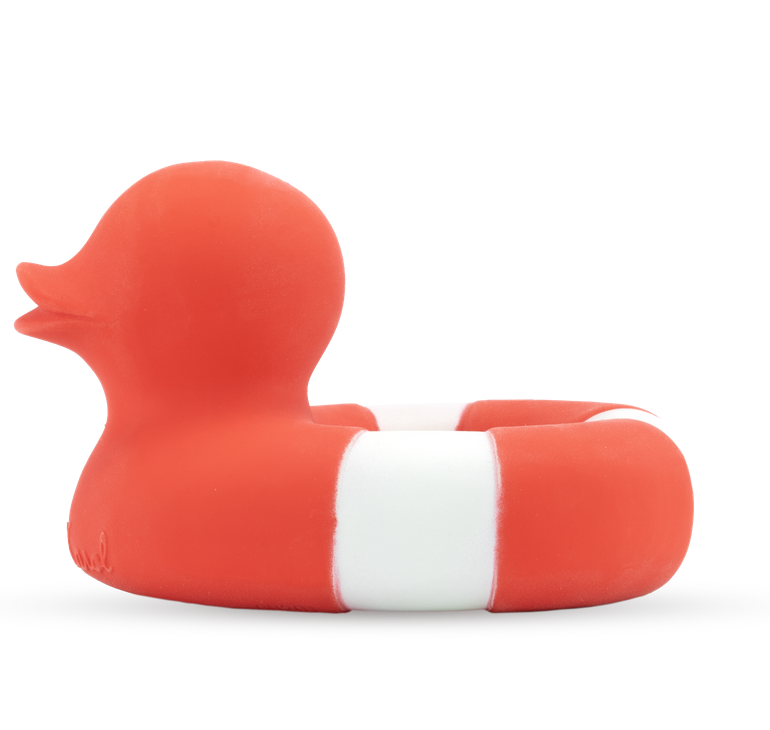Oli & Carol Red Baby Bath Toy Duck. Age From New Born 