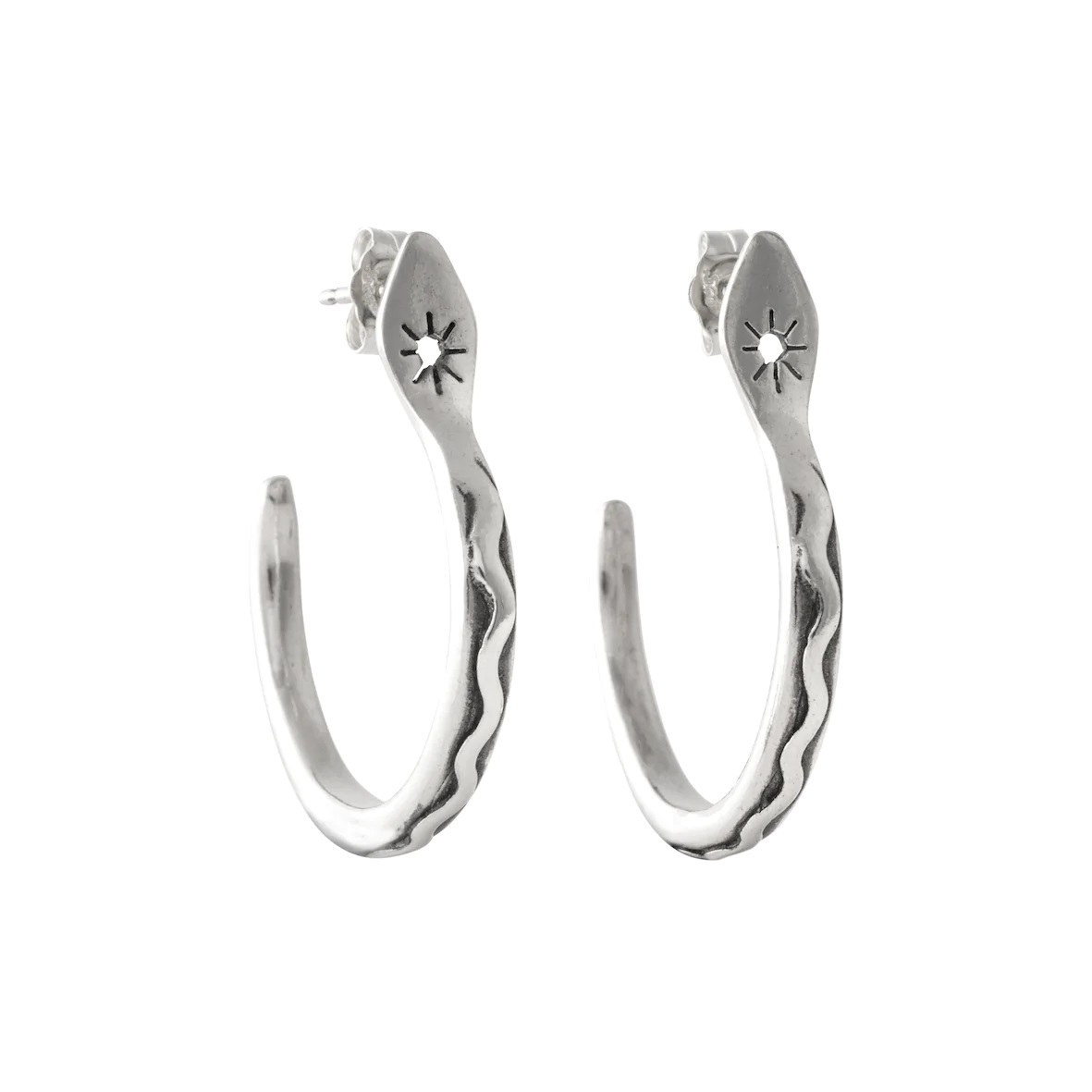 lima-lima Serpent Hoops - Silver