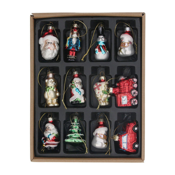 Set Of Glass Christmas Decorations