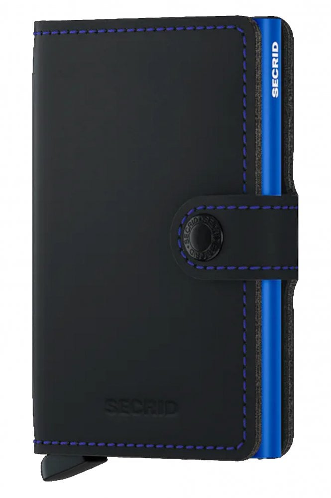 Secrid Mini Wallet In Matte Black & Blue
