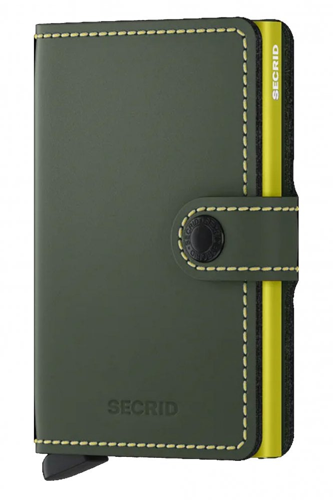Secrid Mini Wallet In Matte Green & Lime