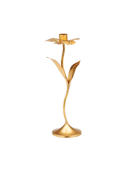 Brass Forest Flower Candle Holder