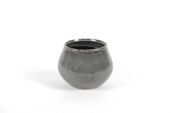 Bent Belly Taupe Ceramic Flowerpot - 12cm