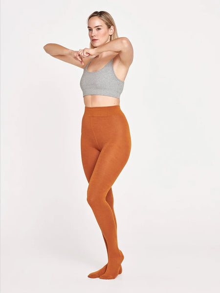 Thought Bamboo Essential Plain Tights - Orange