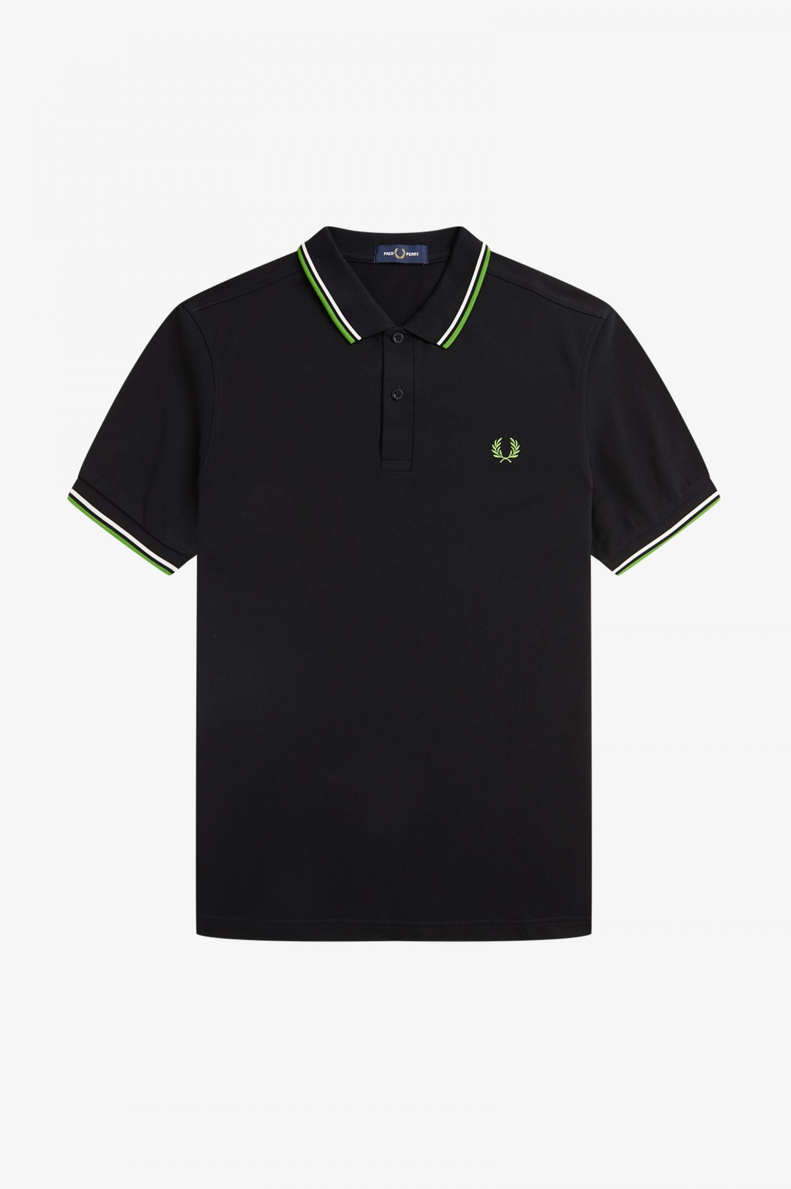 Fred Perry Fred Perry Slim Fit Twin Tipped Polo Black / Ecru / Kiwi