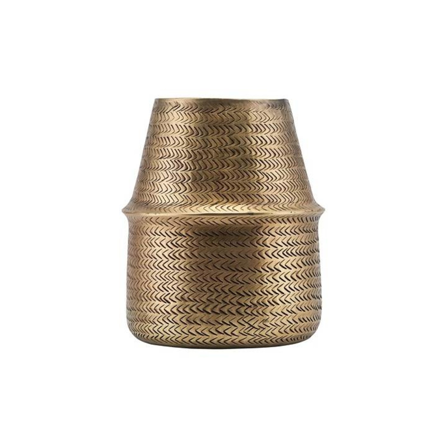 Planter rattan Brass finish