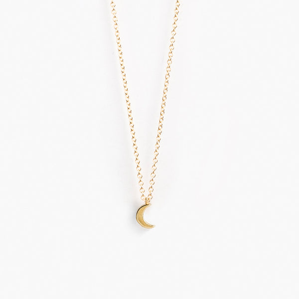 Crescent Moon Fine Gold Chain Necklace