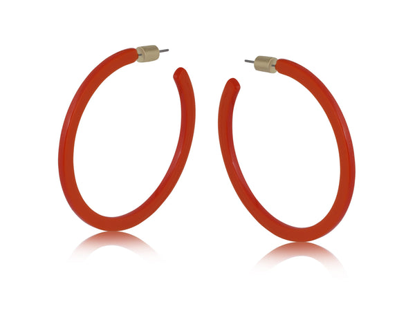 Elsa Orange Resin Hoop Earrings