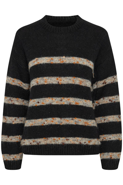 Nova Black Striped Pullover