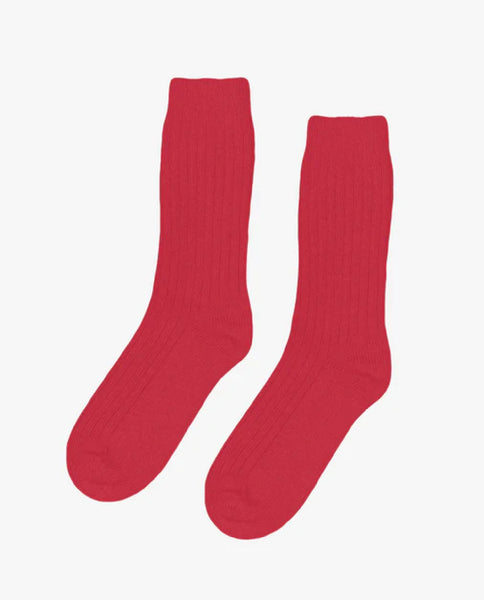 Scarlet Red Merino Wool Sock