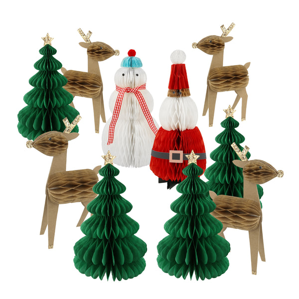 Honeycomb Decorative Christmas Characters X 10