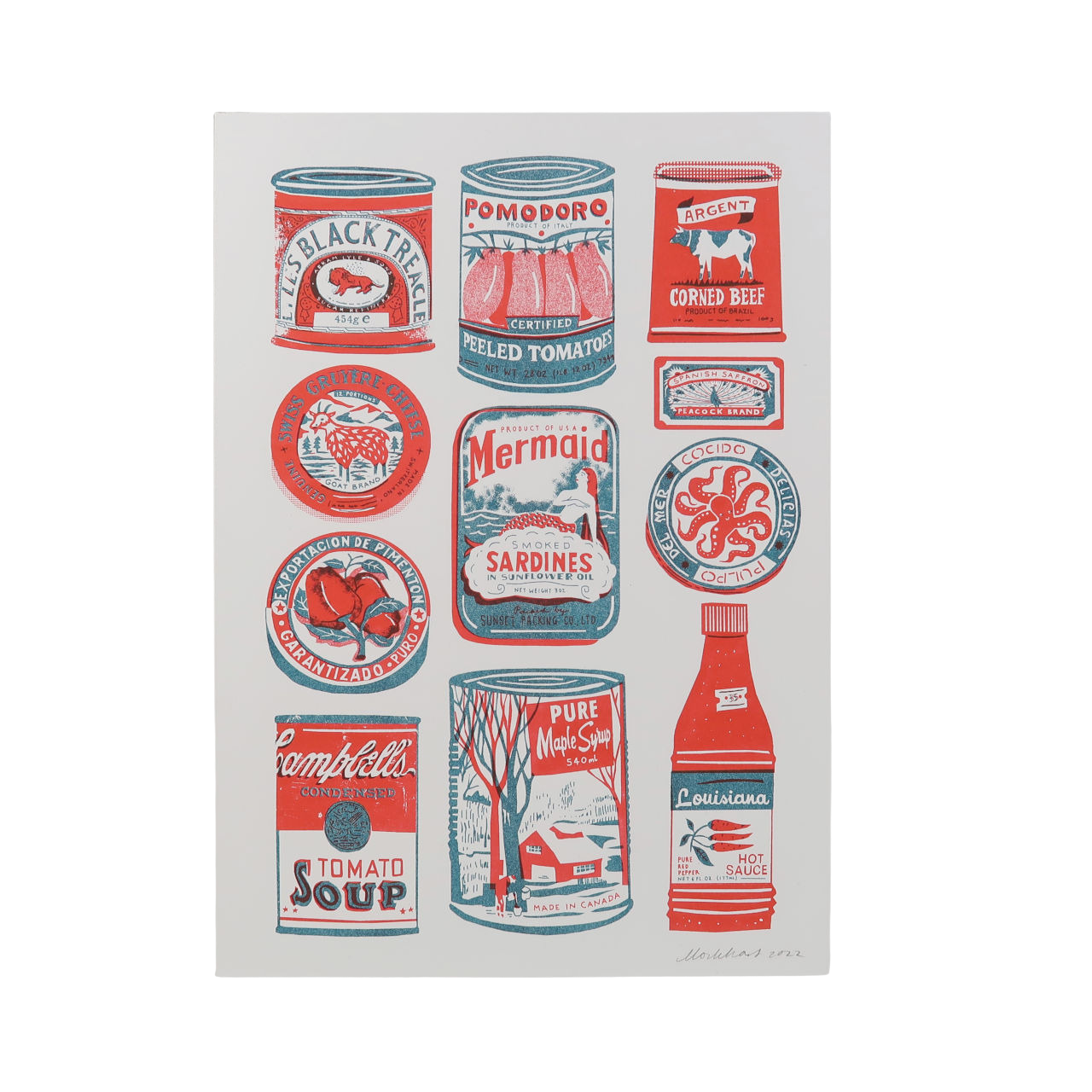 The Printed Peanut Tins Collection Riso Print - A3
