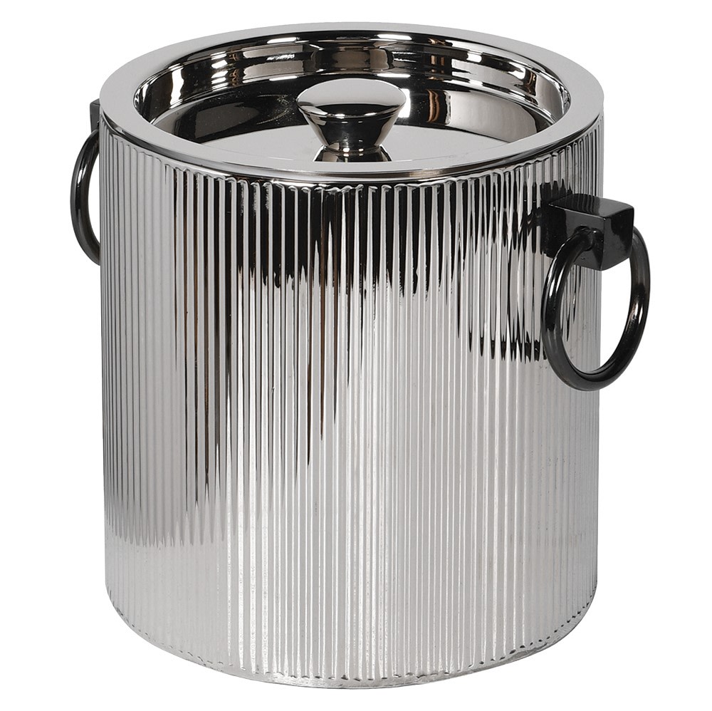 THE BROWNHOUSE INTERIORS Nickel ribbed ice bucket