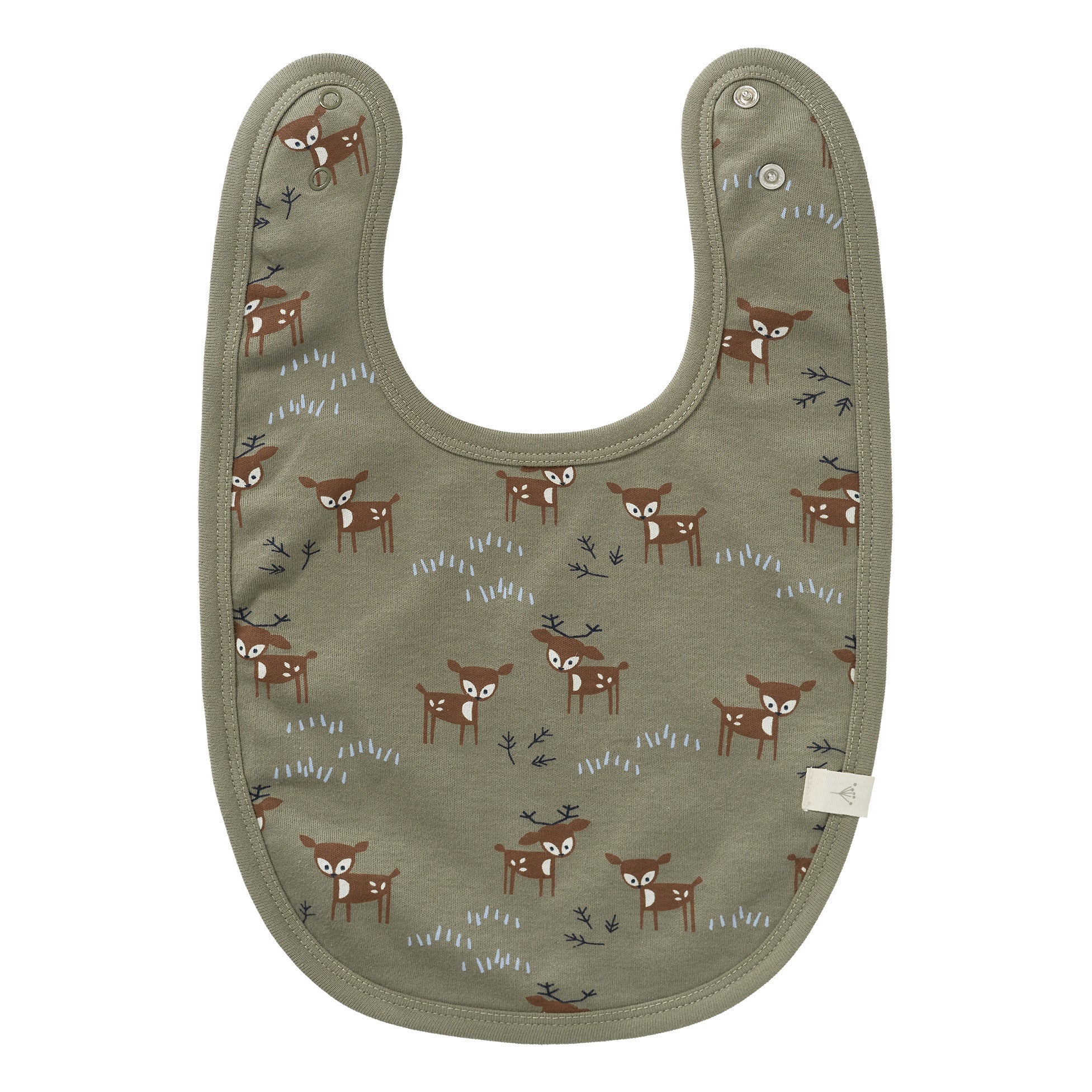 Bib In Organic Cotton - Deer Olive