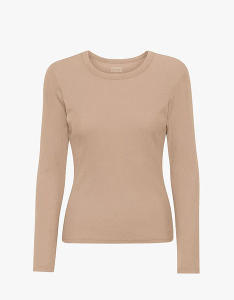 Organic Rib Ls T-shirt - Honey Beige