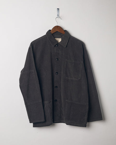USKEES Men's Organic Buttoned Cord Overshirt - Faded Black