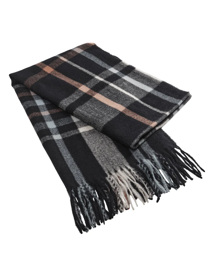 Navy Check Marianna Scarf