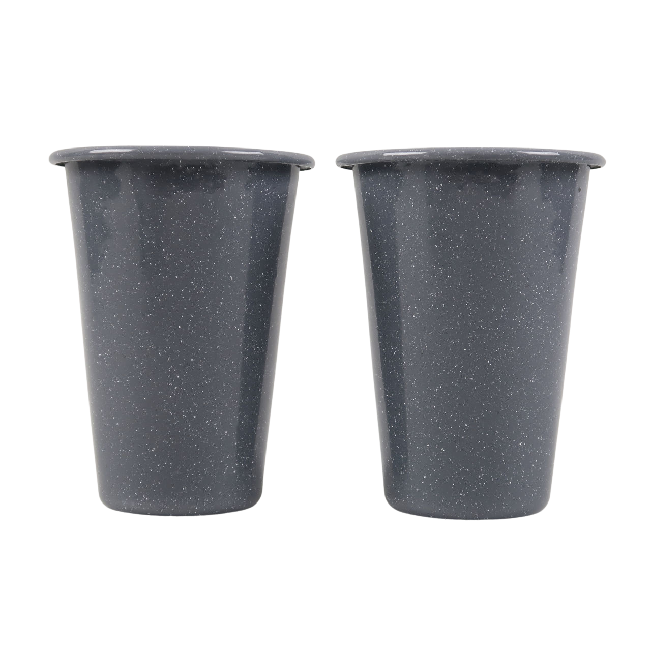 Crow Canyon Home Set of 2 Speckled Enamel Beakers - Grey