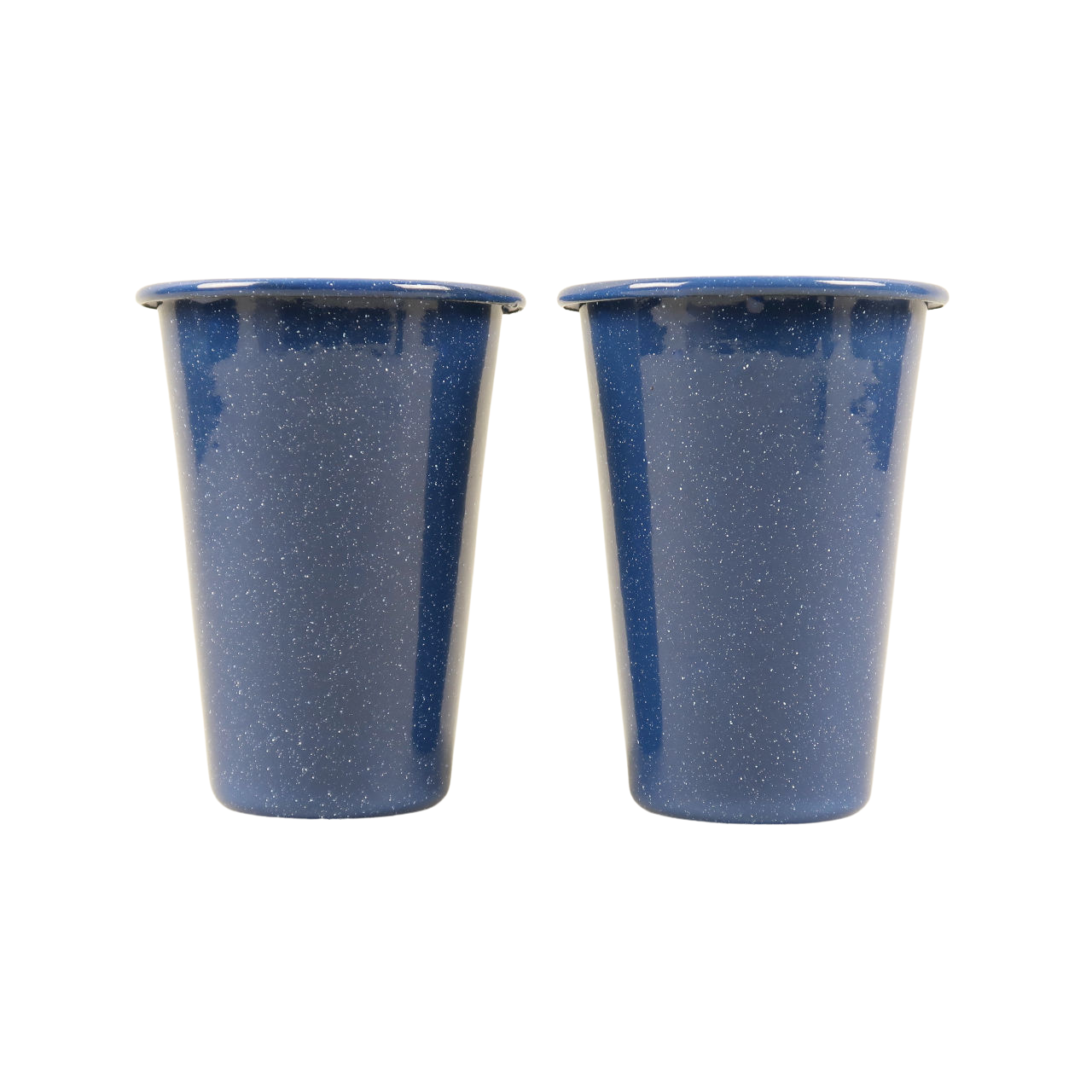 Crow Canyon Home Set of 2 Speckled Enamel Beakers - Blue