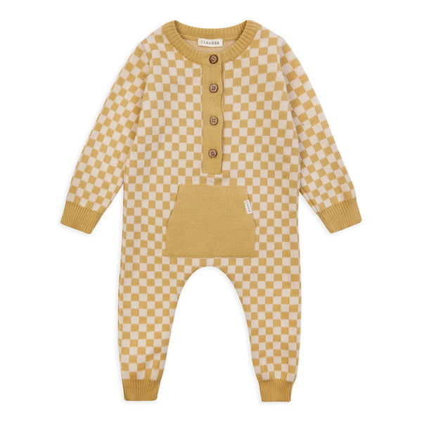 : Check Romper - Ochre