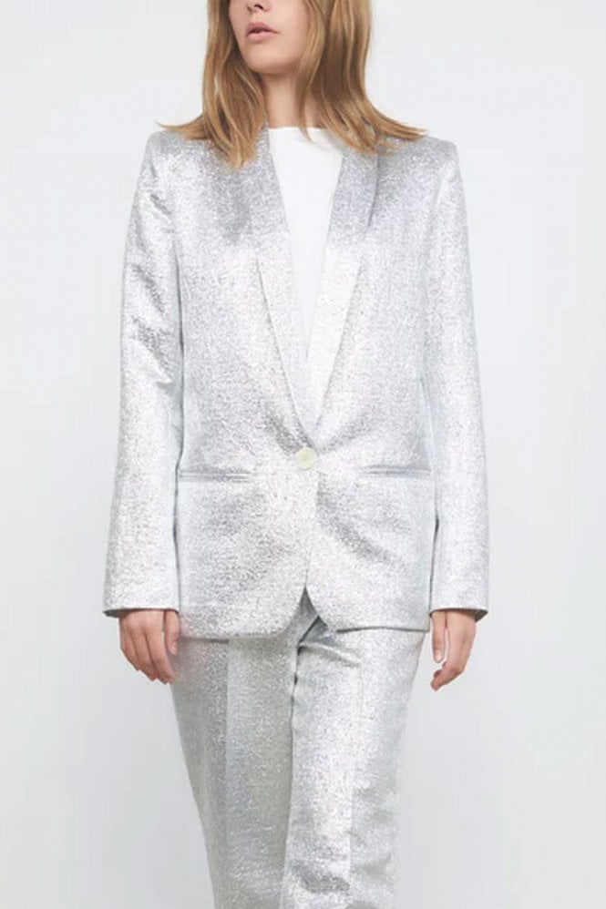 Ivi Blazer In Silver Lurex