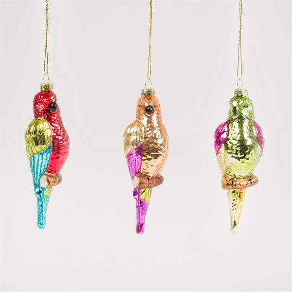 Sass & Belle  Colourful Parrot Shaped Bauble Assorted