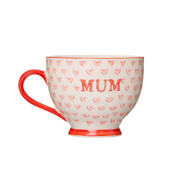Sass & Belle  Bohemian Red Hearts Mum Mug