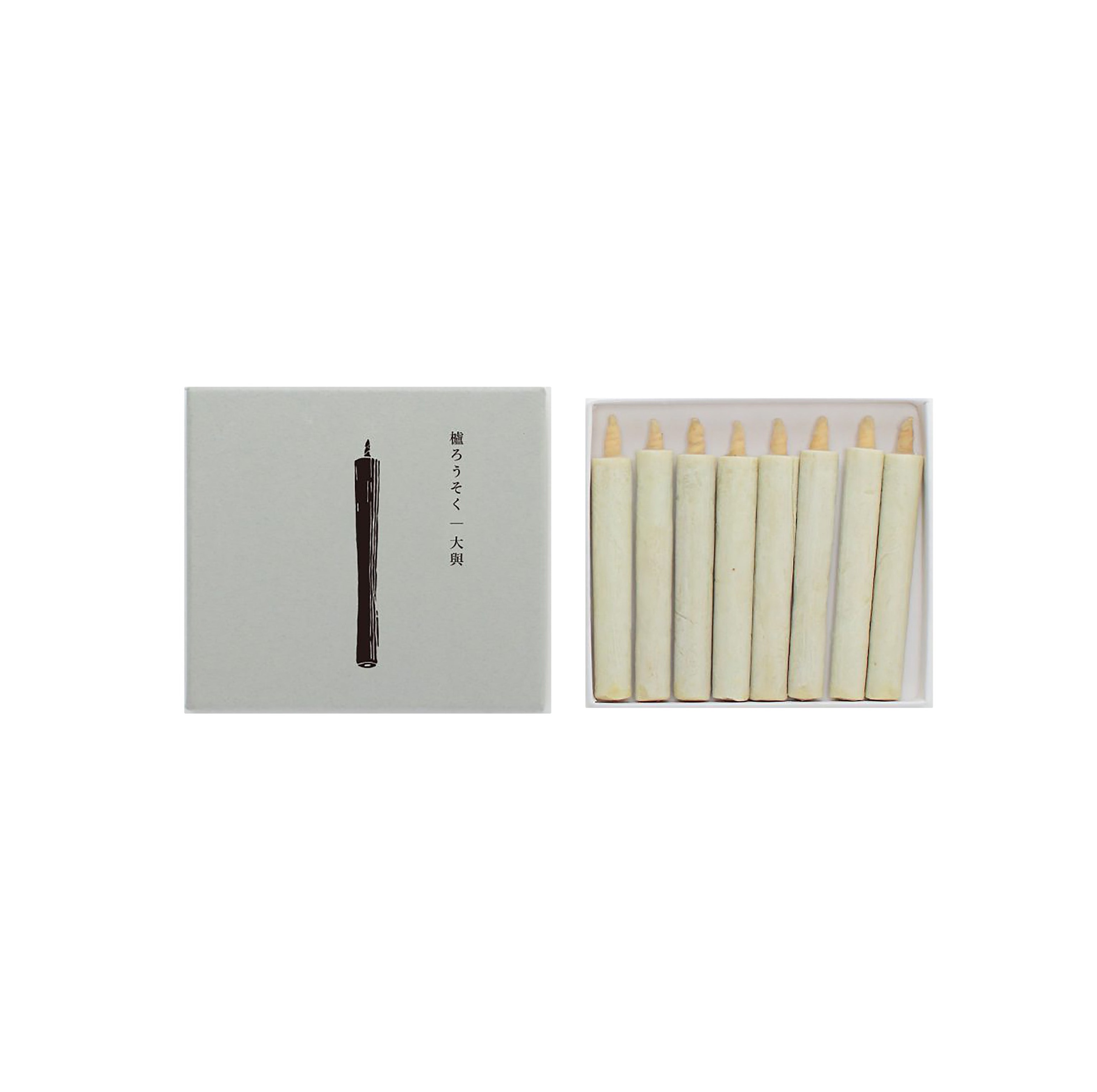 DAIYO Handmade Japanese Sumac Wax Candles White No.1 - Pack of 8