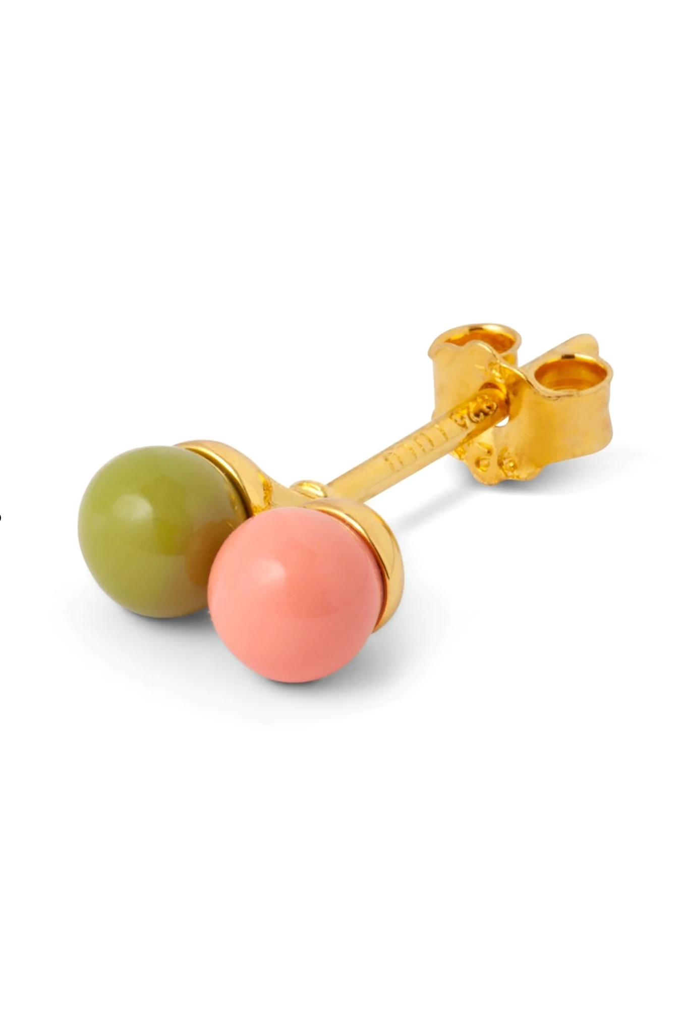 Double Color Ball Ear Stud - 1pc