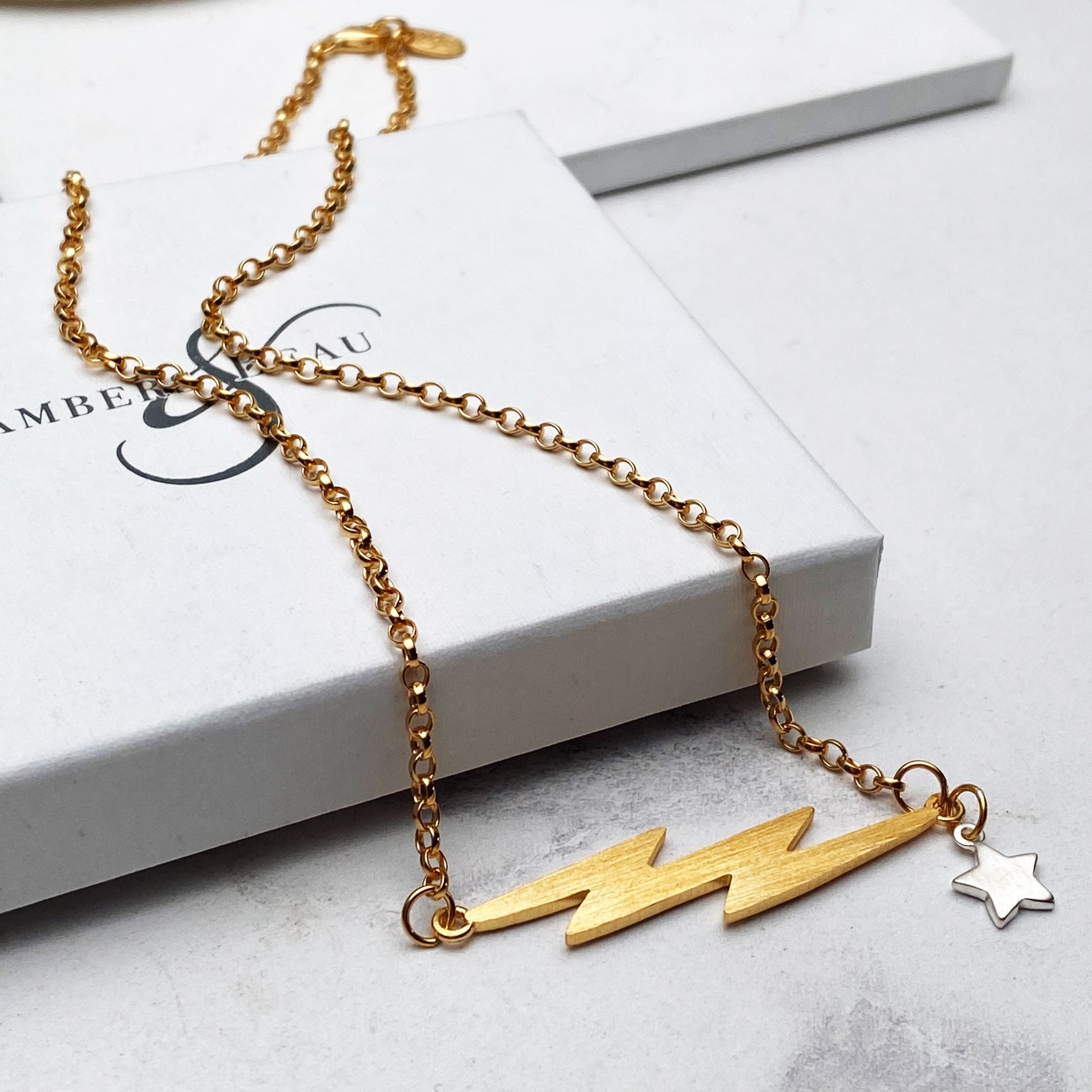 Gold Electric Necklace With Gold Chain