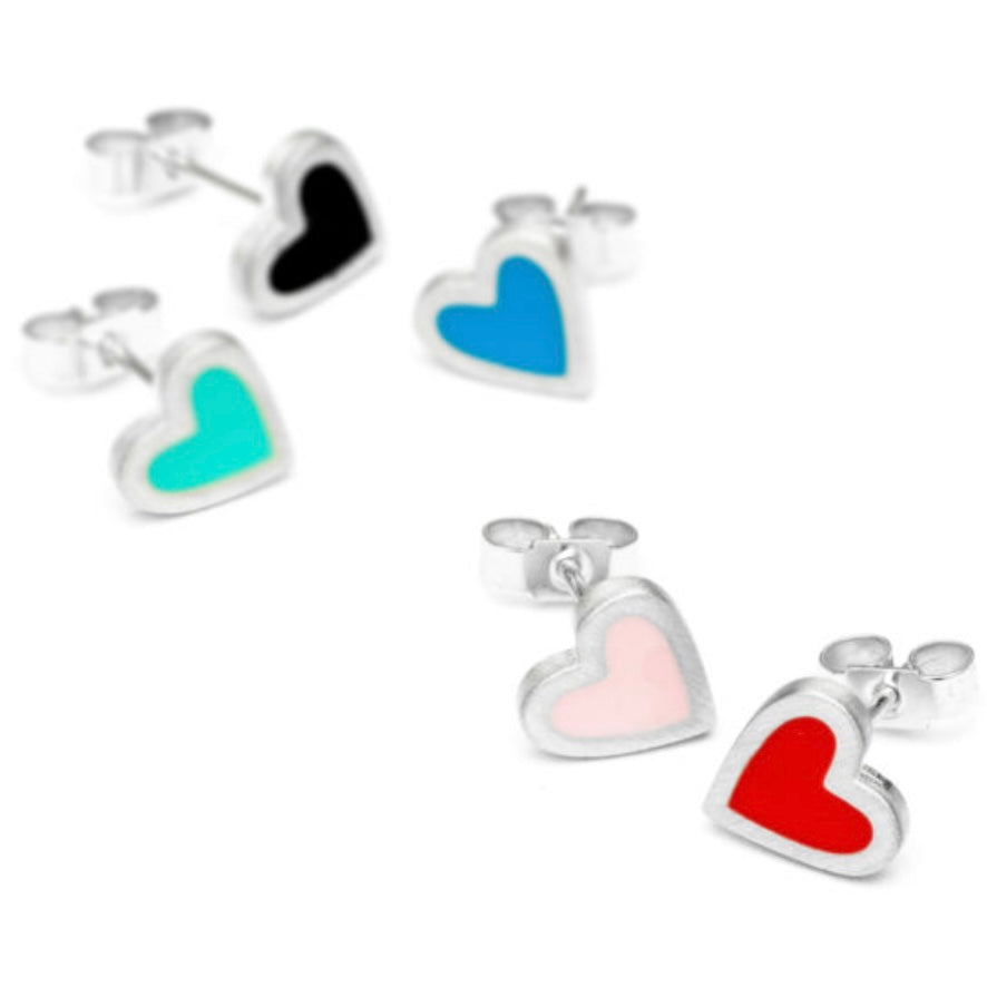 Colour Pop Heart Individual Earring - Silver