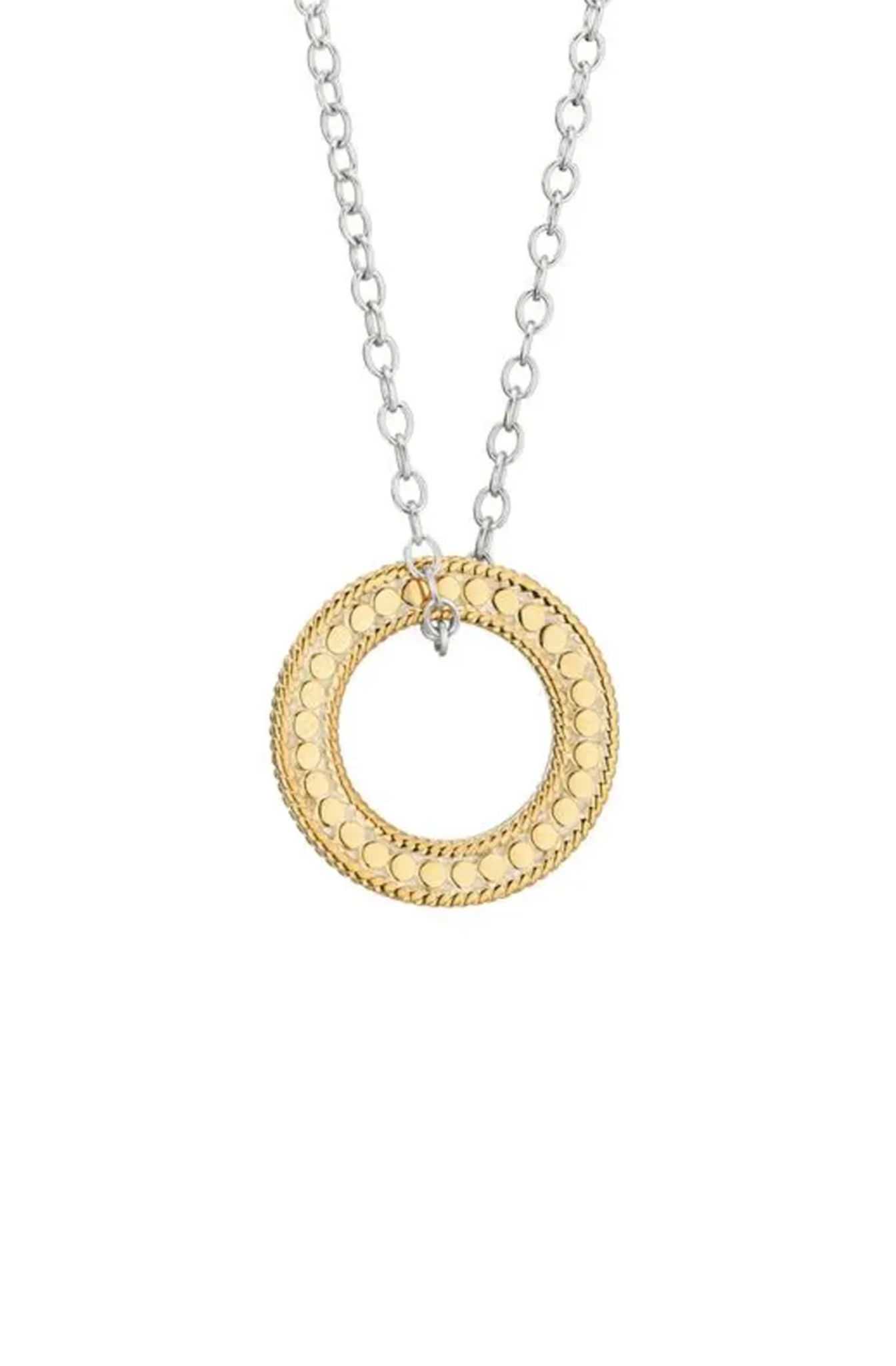 Open O Circle Necklace Gold + Silver