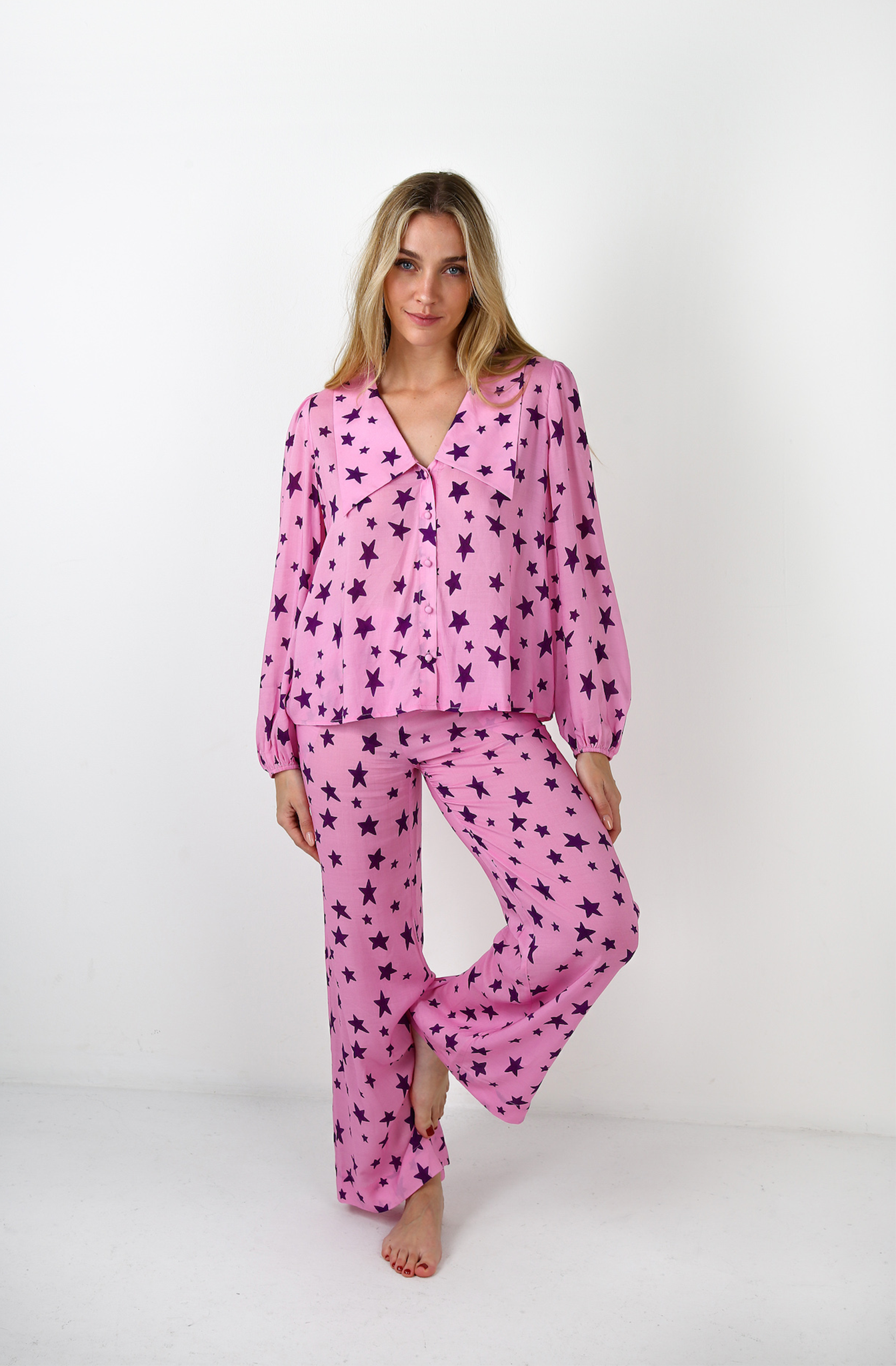Wobbly Star Pink Frenchie Night Suit