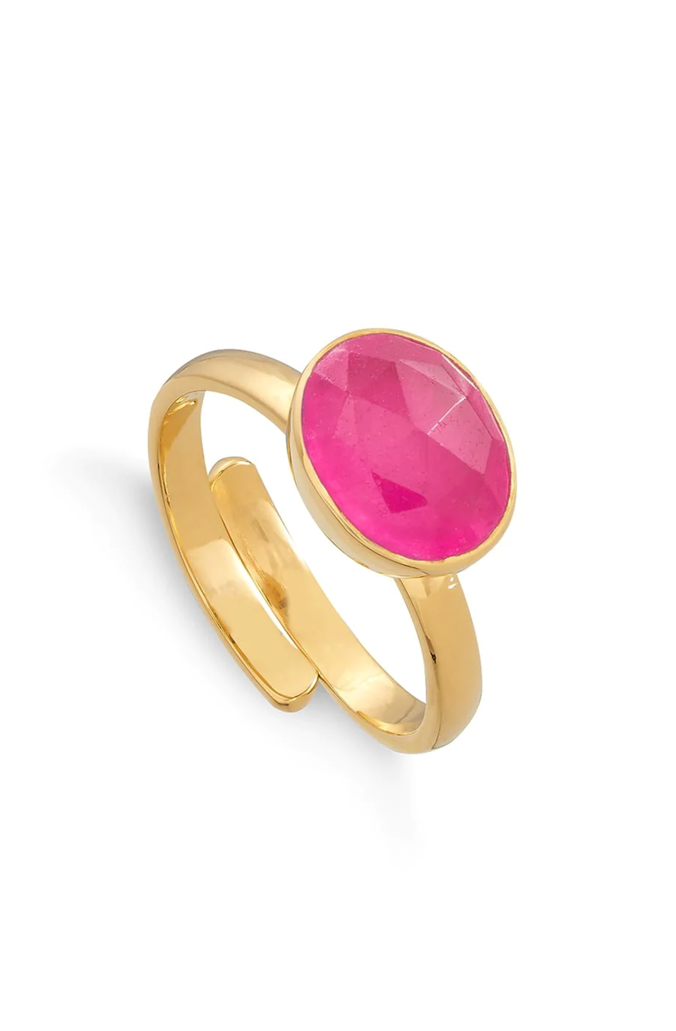 Atomic Midi Ruby Quartz Gold Ring