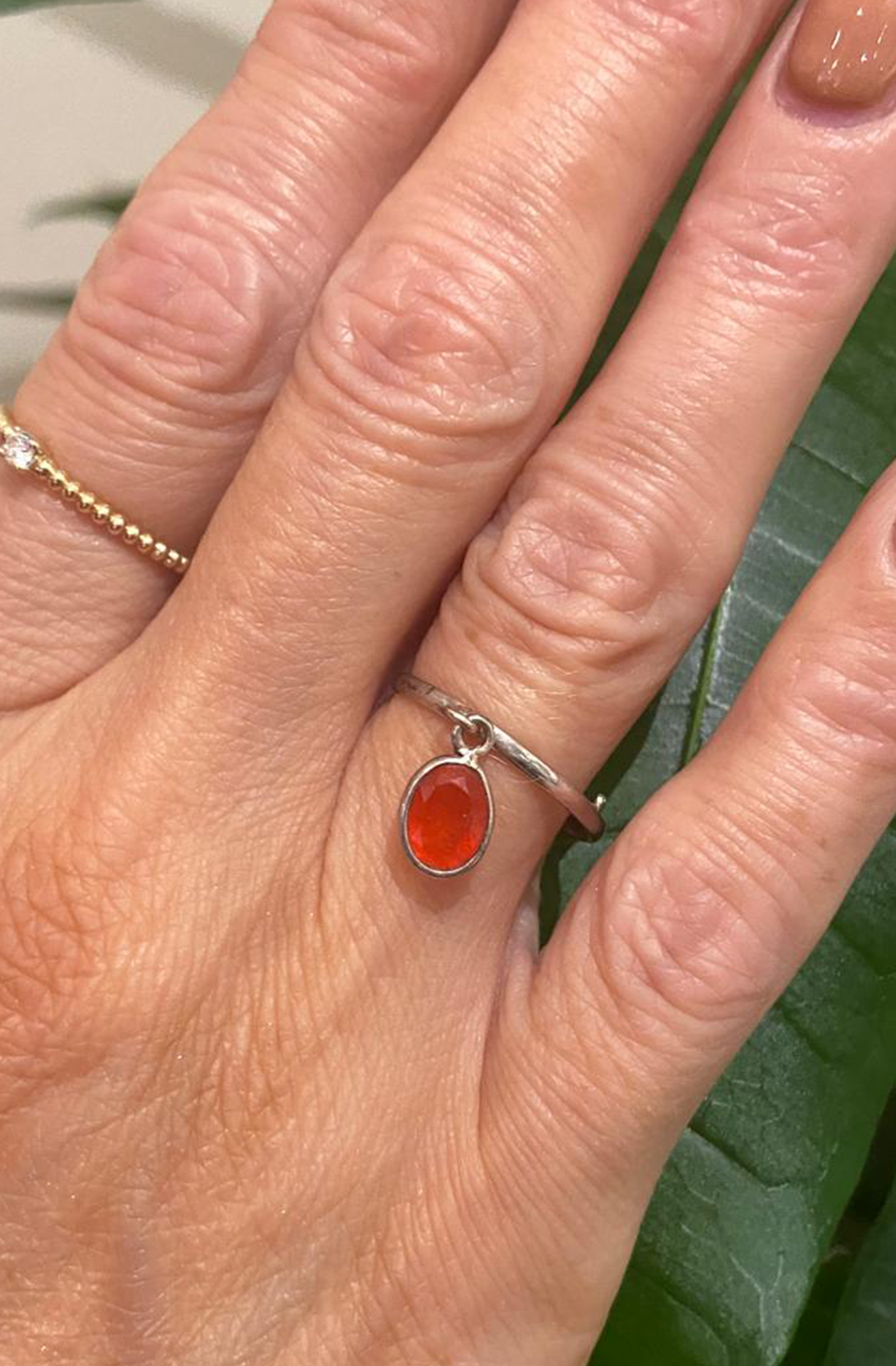 Rio Orange Quartz Ring - Silver