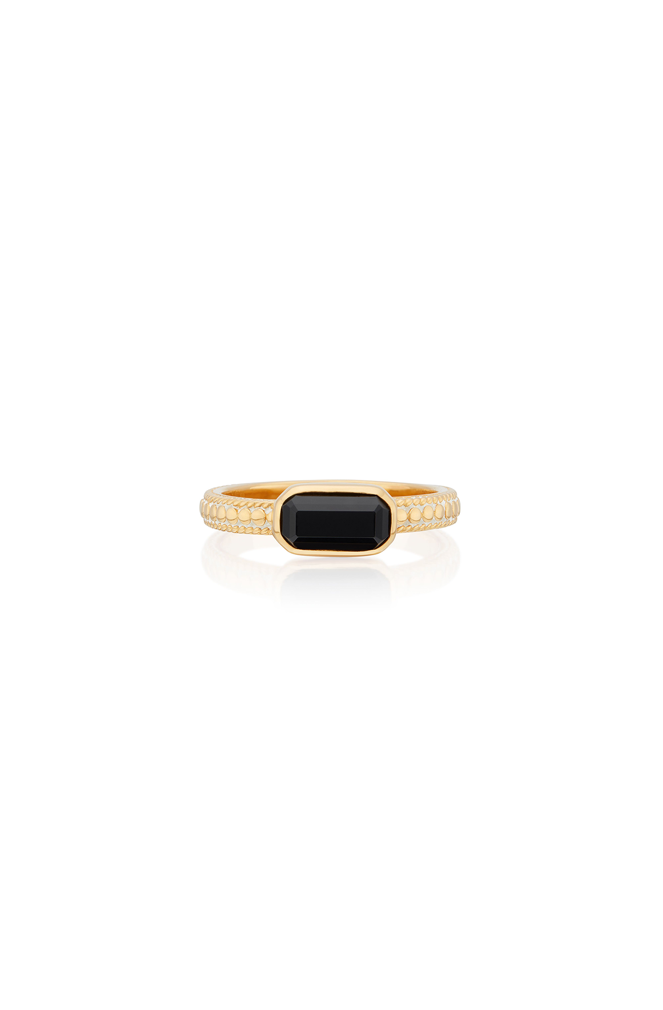 Black Onyx Sm Rectangle Ring