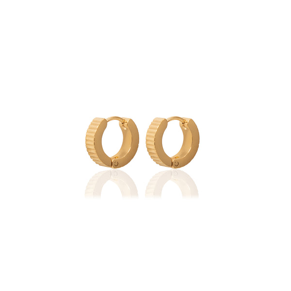 Gold Fleur Hoop Earrings