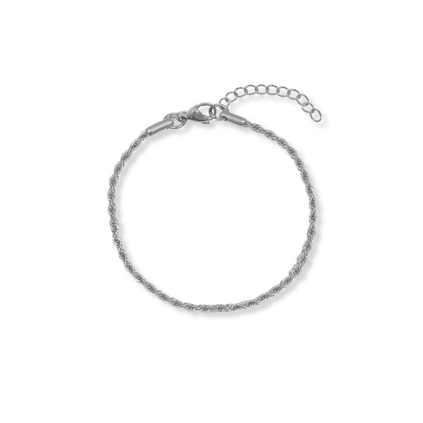 A Weathered Penny  Silver Delicate Rope Bracelet