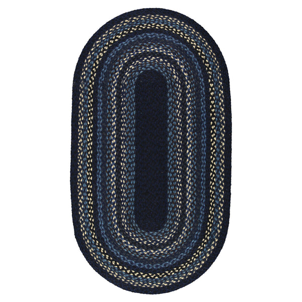 The Braided Rug Company Indigo Organic Oval Jute Braided Rug