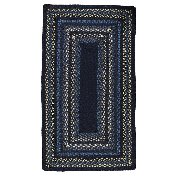 Indigo Rectangle Organic Jute Braided Rug