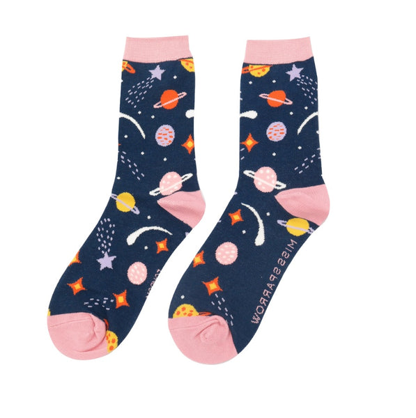 Navy Space Bamboo Socks