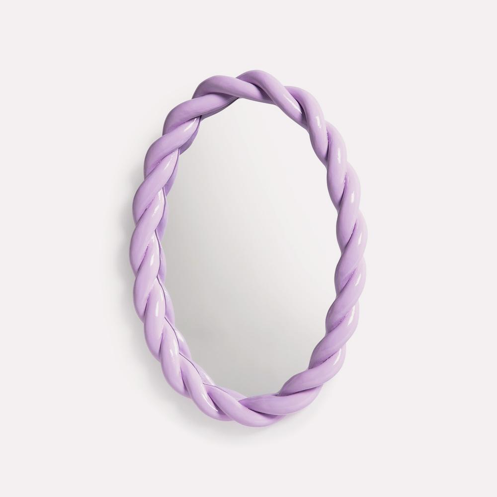 Braid Oval Wall Mirror Lilac