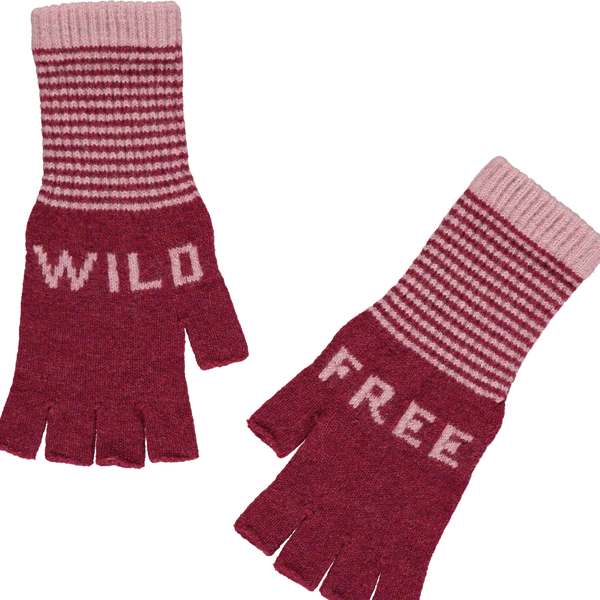 - Wild & Free Fingerless Gloves - Rhubarb/pink