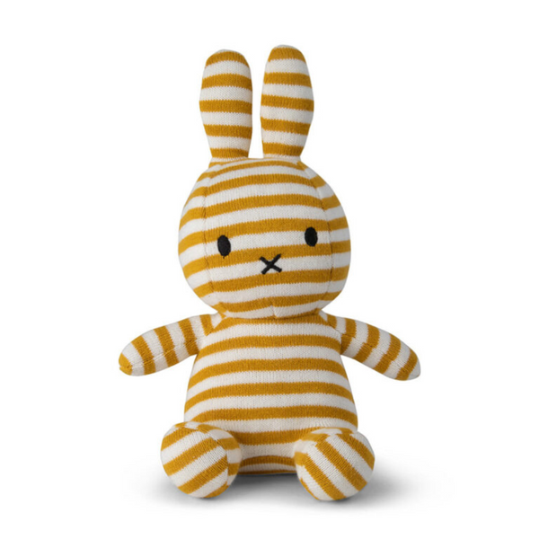 Miffy Sitting Organic Cotton Stripe Cream And Fudge