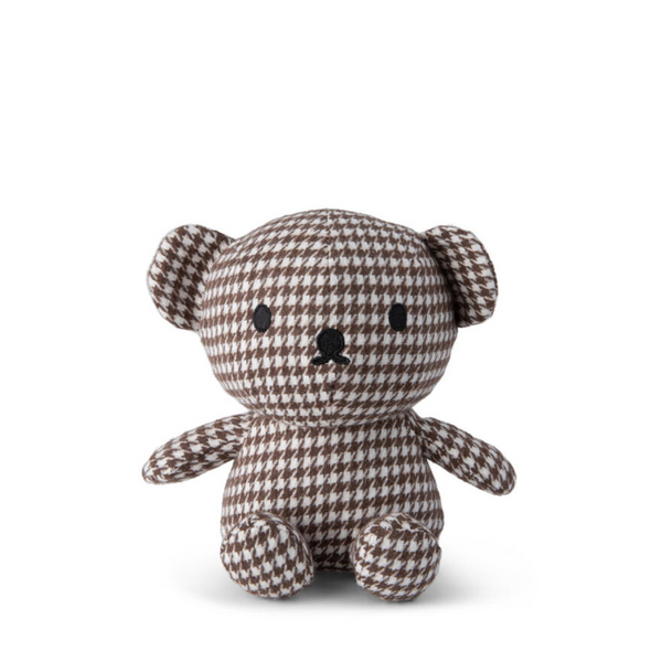 Miffy Boris Bear Dog-tooth Brown - 17 Cm