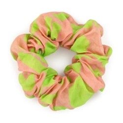 Scrunchie Cotton Silk Green Peach