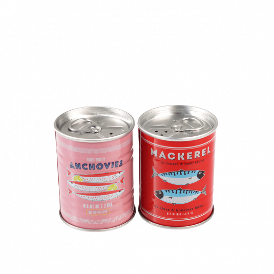 Rex London Fish Design Salt and Pepper Tin Shakers